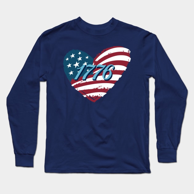 1776 America Long Sleeve T-Shirt by Polynesian Vibes